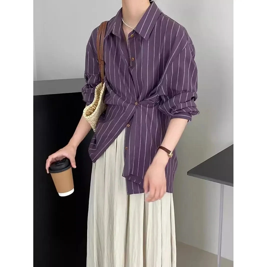 Slimming Stripe Long Sve Loose Women's irt Purple Faionable Spring Autumn New Sle Comfortable Flattering Top
Slimming Stripe Long Sve Loose Women's irt Purple Faionable Spring Autumn New Sle Comfortable Flattering Top