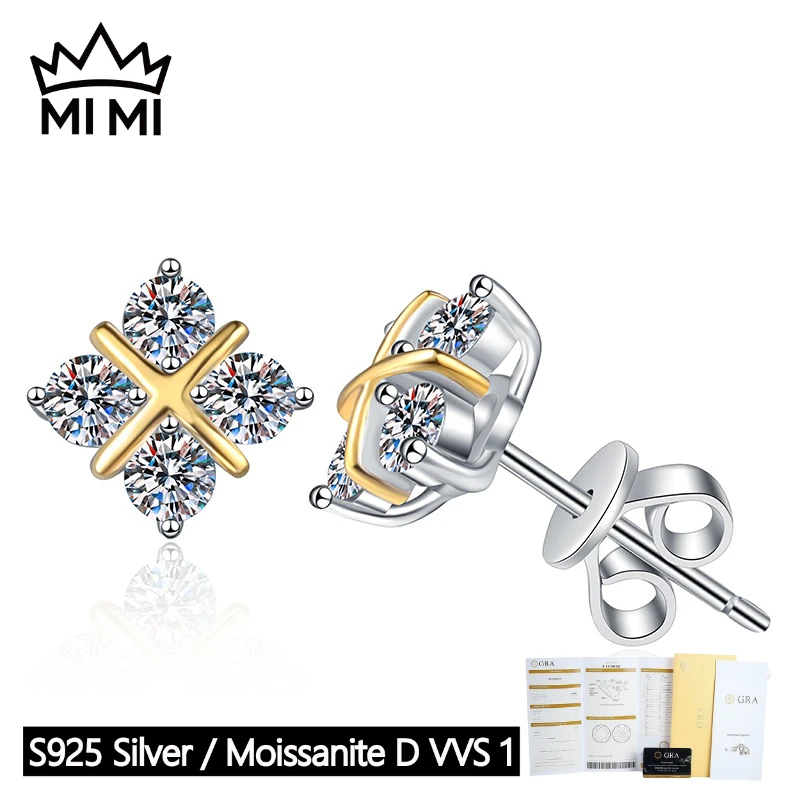MI MI 925 Sterling Silver D-Colored 80-Point GRA Certified Moissanite Earrings with T-Style Cross Full Diamond Design & Gift Box
MI MI 925 Sterling Silver D-Colored 80-Point GRA Certified Moissanite Earrings with T-Style Cross Full Diamond Design & Gift Box