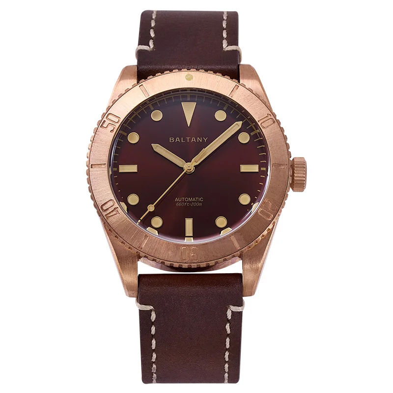 Baltany 2024 New Retro Bronze Nh38 Men's Automatic Mechanical Watch Sapphire Waterproof 20Bar Luminous Bwg-9 Reloj Hombre
Baltany 2024 New Retro Bronze Nh38 Men's Automatic Mechanical Watch Sapphire Waterproof 20Bar Luminous Bwg-9 Reloj Hombre