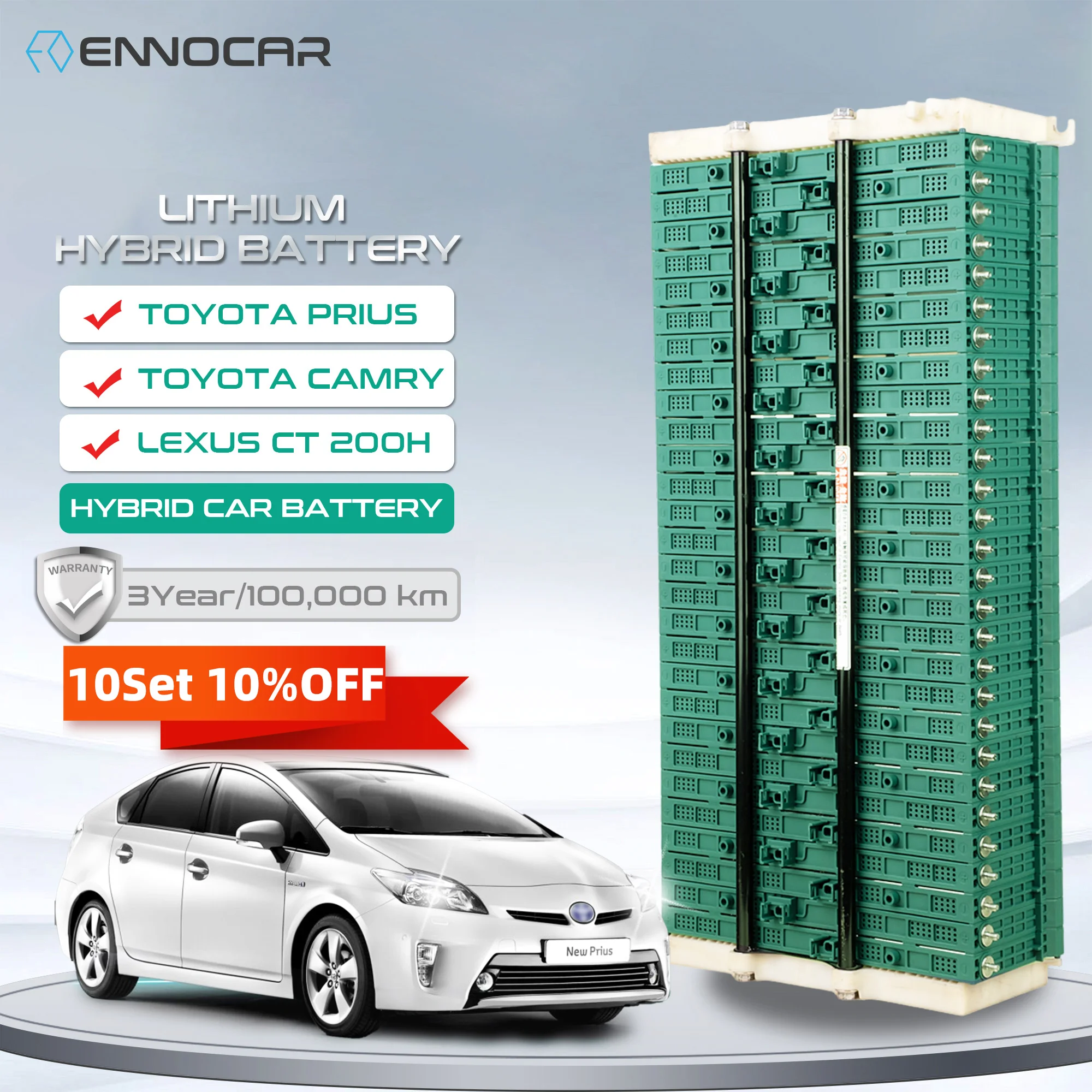 New 7.2V 6.5Ah Lithium Hybrid Battery For Prius Gen1/2/3/4 Prius Aqua Replacement Pack 36-Month Warranty RoHS Certified
New 7.2V 6.5Ah Lithium Hybrid Battery For Prius Gen1/2/3/4 Prius Aqua Replacement Pack 36-Month Warranty RoHS Certified