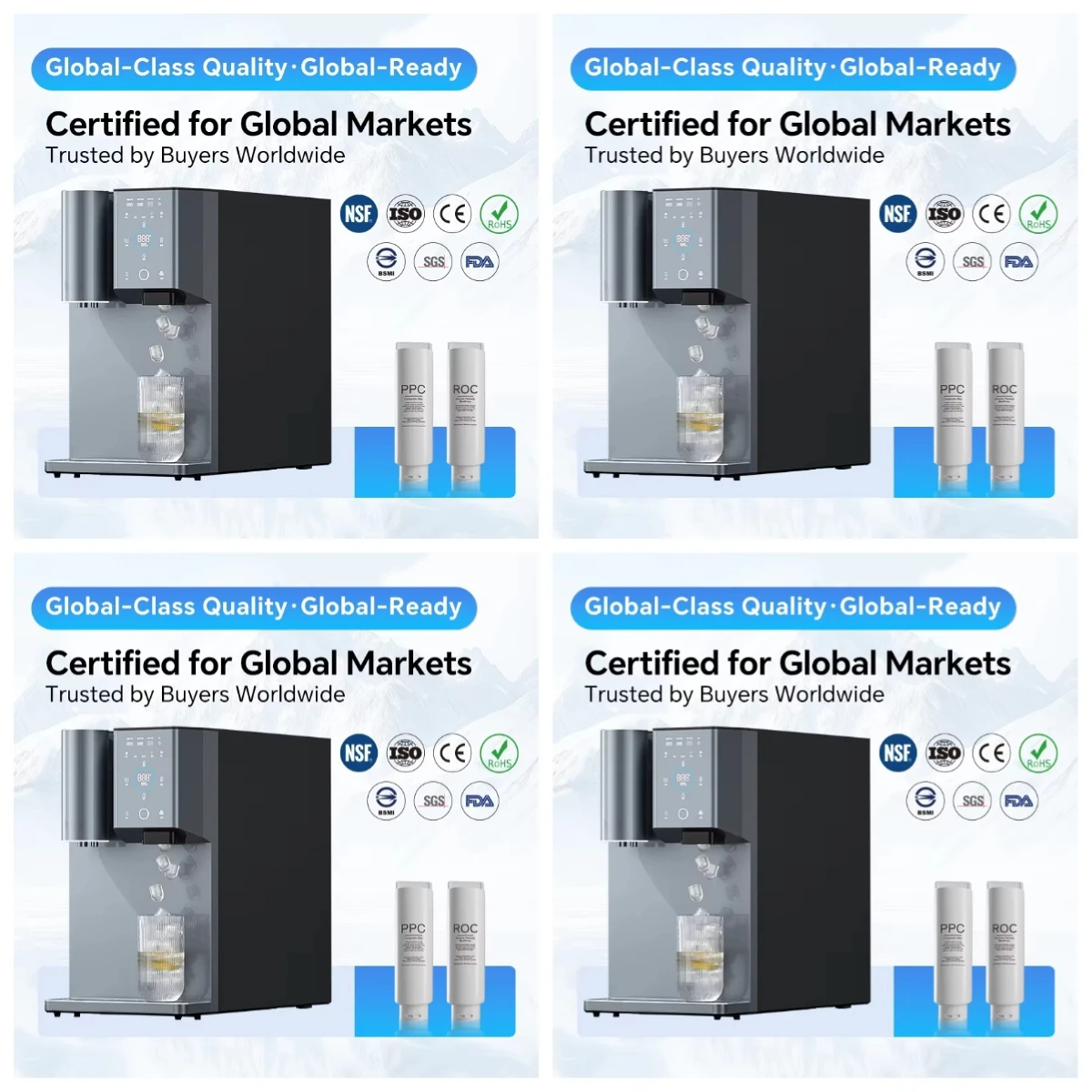 Upgrade Model First Launched RO Filtration Heating Cooling Ice-making UV Sterilization Desktop Water Dispenser
Upgrade Model First Launched RO Filtration Heating Cooling Ice-making UV Sterilization Desktop Water Dispenser