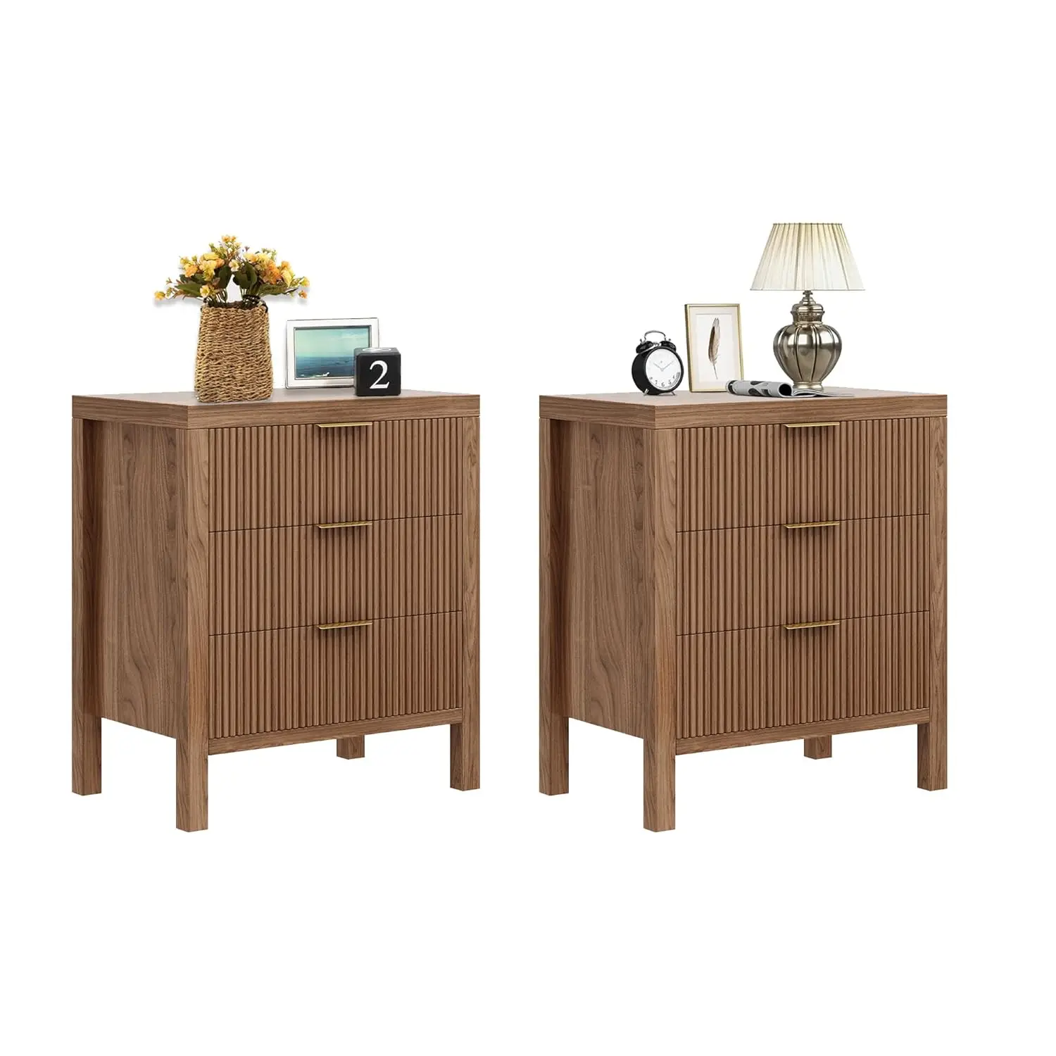 Fluted Nightstands Set of 2, Wooden Farmhouse Night Stands with 6 Drawer Bedside Table - Boho Tall End Table Accent, Customized
Fluted Nightstands Set of 2, Wooden Farmhouse Night Stands with 6 Drawer Bedside Table - Boho Tall End Table Accent, Customized
