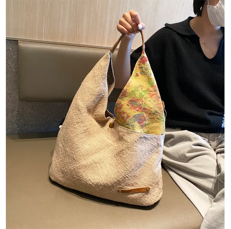 Women's Shoulder Bag Ita New Chinese Style Print Tote Bag Ethnic Cotton Linen Large Capacity Women Handbag Hobos Purse
Women's Shoulder Bag Ita New Chinese Style Print Tote Bag Ethnic Cotton Linen Large Capacity Women Handbag Hobos Purse