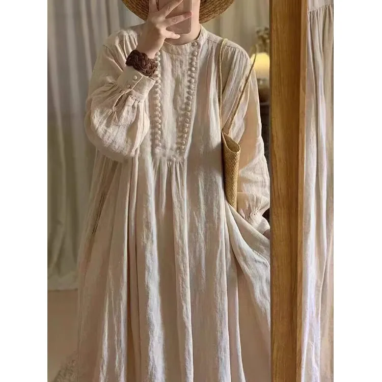 Spring Season Loose Fit Women's Dress Japanese Style plus Size Long Skirt Slimming Splice Anti-Aging Trendy Casual Wear
Spring Season Loose Fit Women's Dress Japanese Style plus Size Long Skirt Slimming Splice Anti-Aging Trendy Casual Wear