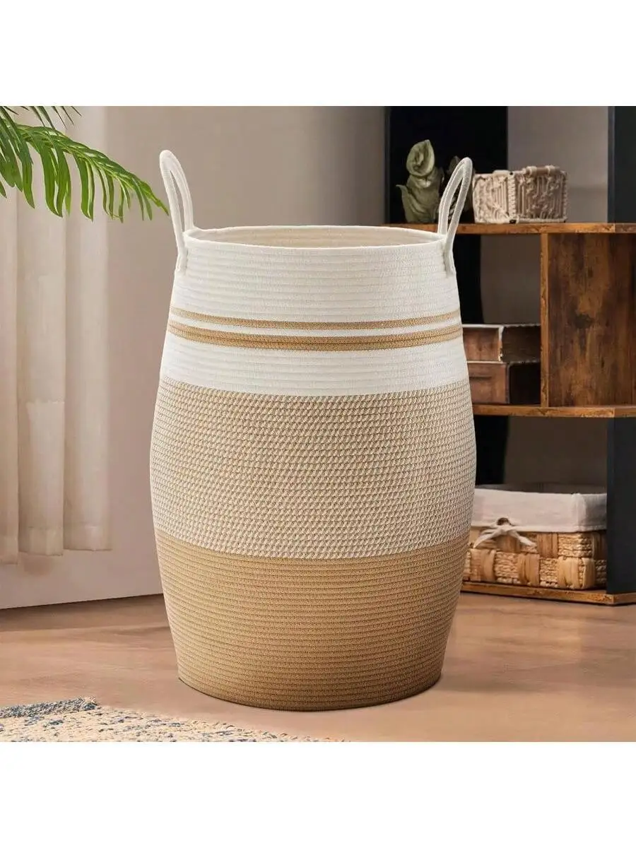 Jute Rope Laundry Hamper By, 105L - Woven Collapsible Laundry Basket - Clothes Storage Basket Blankets Organizing, Bedroom
Jute Rope Laundry Hamper By, 105L - Woven Collapsible Laundry Basket - Clothes Storage Basket Blankets Organizing, Bedroom