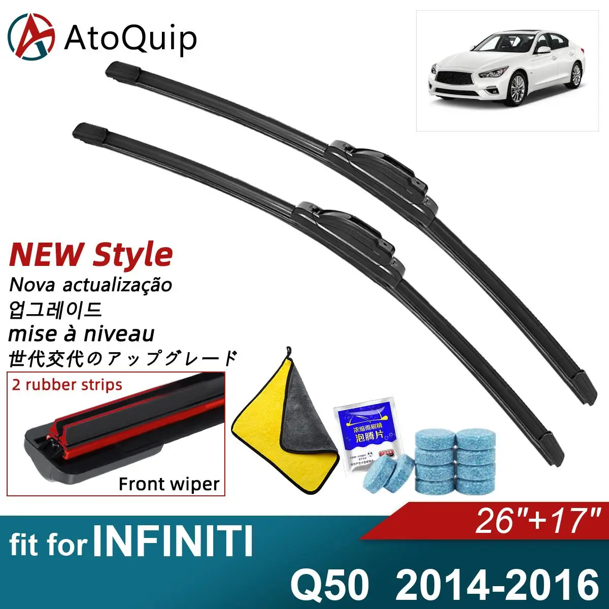 Двойные резиновые автомобильные дворники для 2014-2016 INFINITI Q50 2014-2016, стеклоочистители для переднего и заднего стекла, автомобильные аксессуары
Двойные резиновые автомобильные дворники для 2014-2016 INFINITI Q50 2014-2016, стеклоочистители для переднего и заднего стекла, автомобильные аксессуары