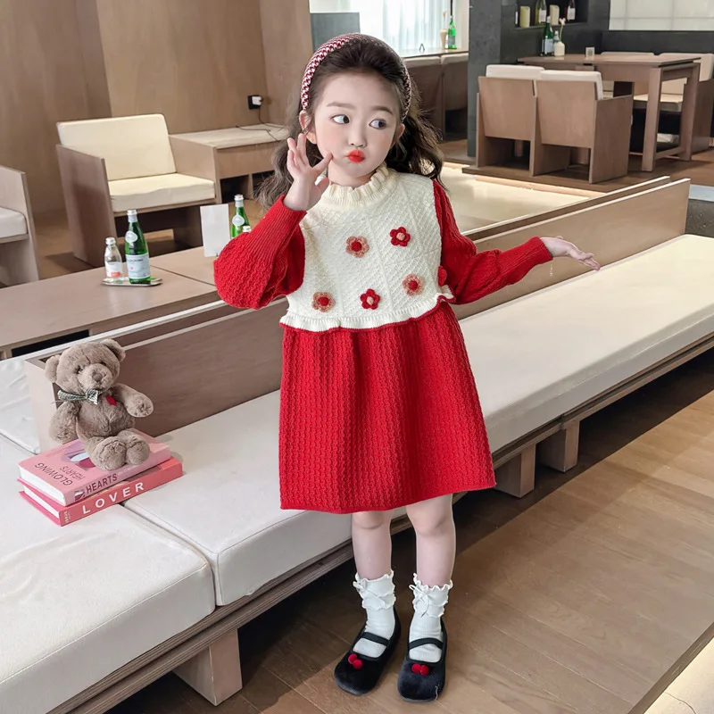 Girls' Flower and Small Flower Hair Dress Autumn/Winter 2025 New Children's Korean Edition Fashion Little Girls' Knitted Dress
Girls' Flower and Small Flower Hair Dress Autumn/Winter 2025 New Children's Korean Edition Fashion Little Girls' Knitted Dress