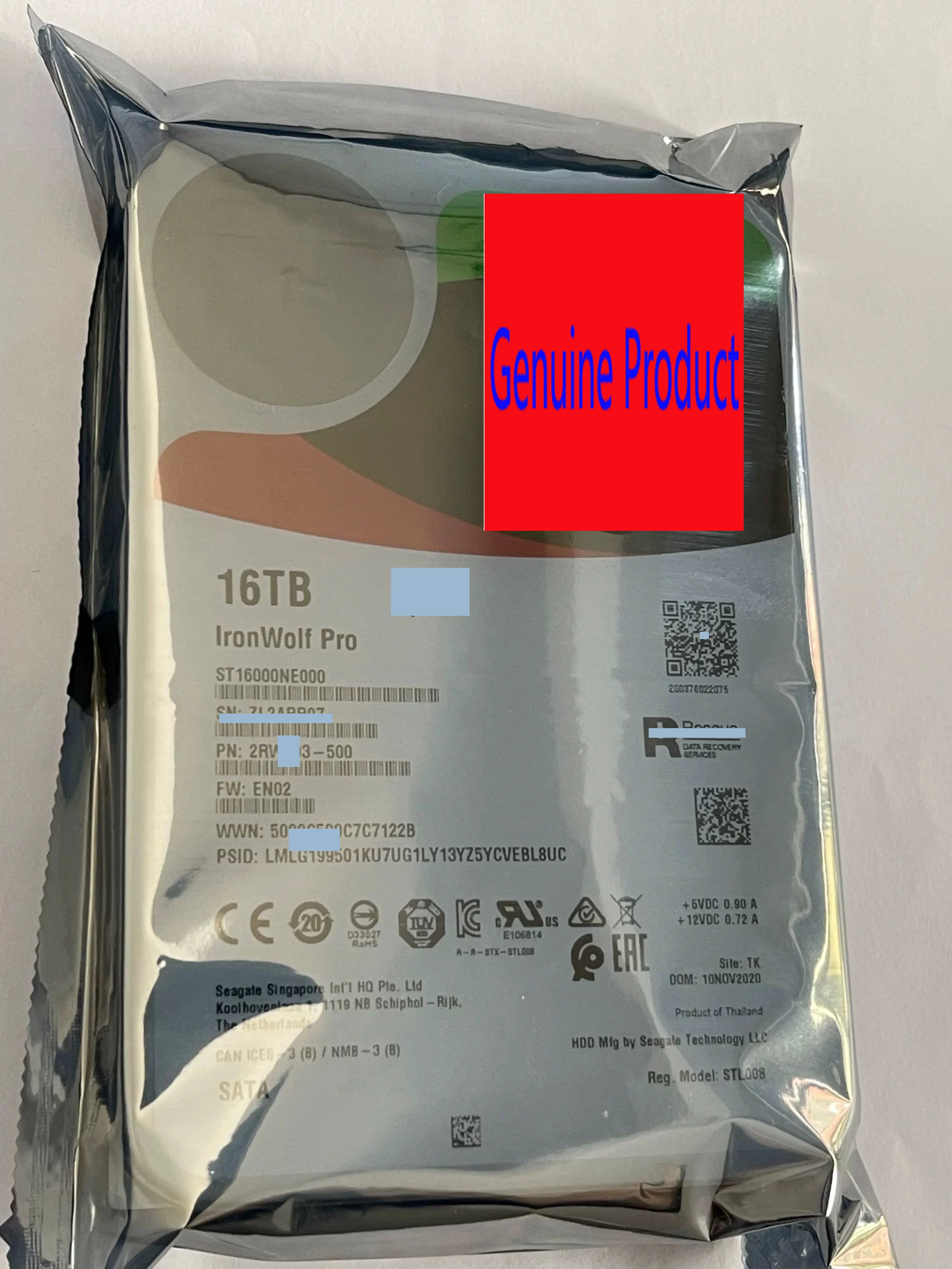 NEW IronWolf Pro 16TB 7200rpm 3.5" SATA-III NAS Hard Drive ST16000NE000
NEW IronWolf Pro 16TB 7200rpm 3.5" SATA-III NAS Hard Drive ST16000NE000
