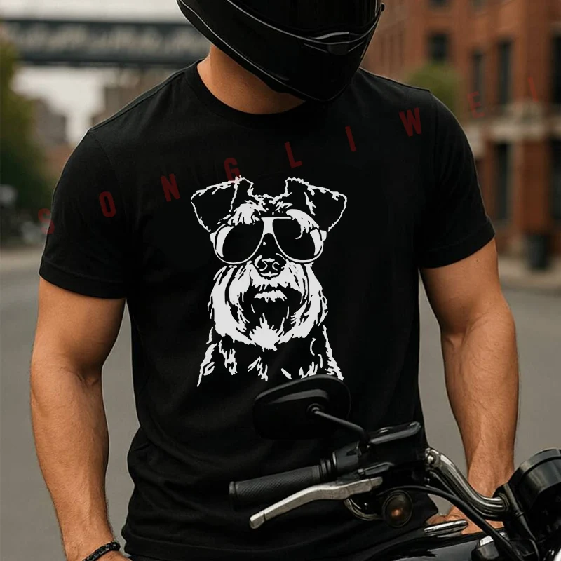 Miniature Schnauzer With Glasses Bandana Men's T Shirt Moto Casual Dress Cotton Round Neck Short Sleeved T-shirt Tees
Miniature Schnauzer With Glasses Bandana Men's T Shirt Moto Casual Dress Cotton Round Neck Short Sleeved T-shirt Tees
