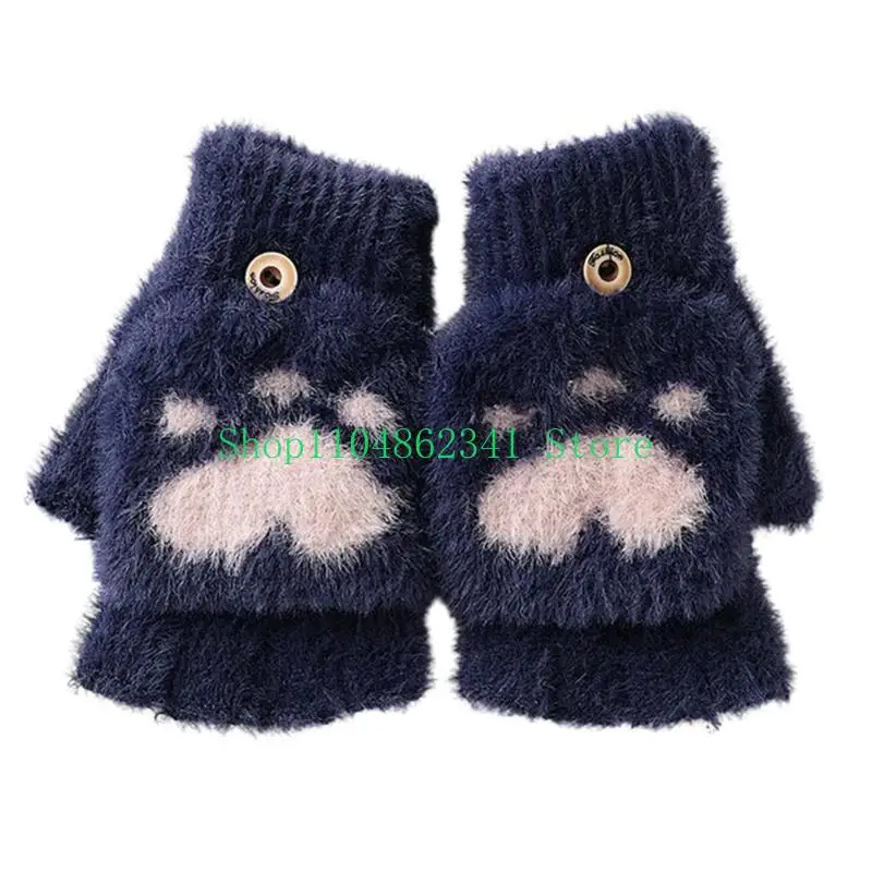 652F Cats Paw Pattern Glove Plush Fingerless Mittens with Top Knitted Gloves
652F Cats Paw Pattern Glove Plush Fingerless Mittens with Top Knitted Gloves
