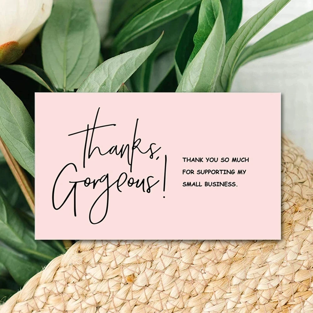 "Gorgeous Thanks" Business Card Handmade with Love 50pcs/pack Pink Thank You Card for Supporting Business Gift Packaging Decor
"Gorgeous Thanks" Business Card Handmade with Love 50pcs/pack Pink Thank You Card for Supporting Business Gift Packaging Decor