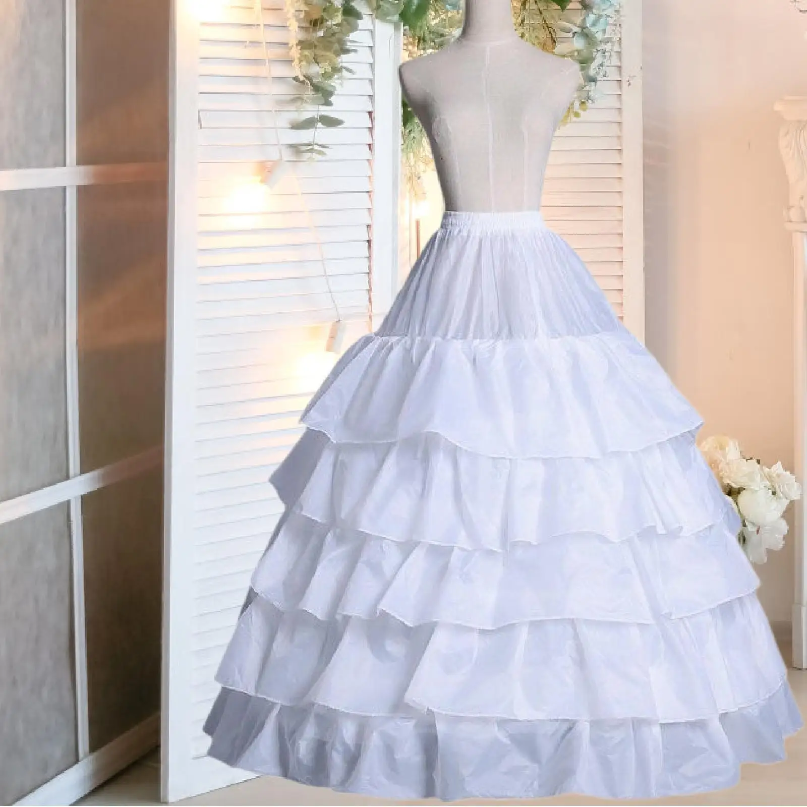 Women Crinoline Petticoat 4 Hoops with 5 Ruffles Layers for Ball Gown Stage Performance Show Prom Costume Accessory Themed Party
Women Crinoline Petticoat 4 Hoops with 5 Ruffles Layers for Ball Gown Stage Performance Show Prom Costume Accessory Themed Party