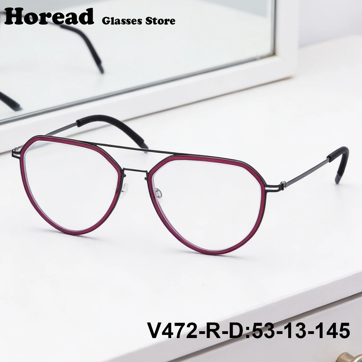 V472-R-D Ultralight Women Double Beam Glasses Frames Titanium Acetate Oversize Eyeglasses Norway Handmade Designer Spectacles
V472-R-D Ultralight Women Double Beam Glasses Frames Titanium Acetate Oversize Eyeglasses Norway Handmade Designer Spectacles