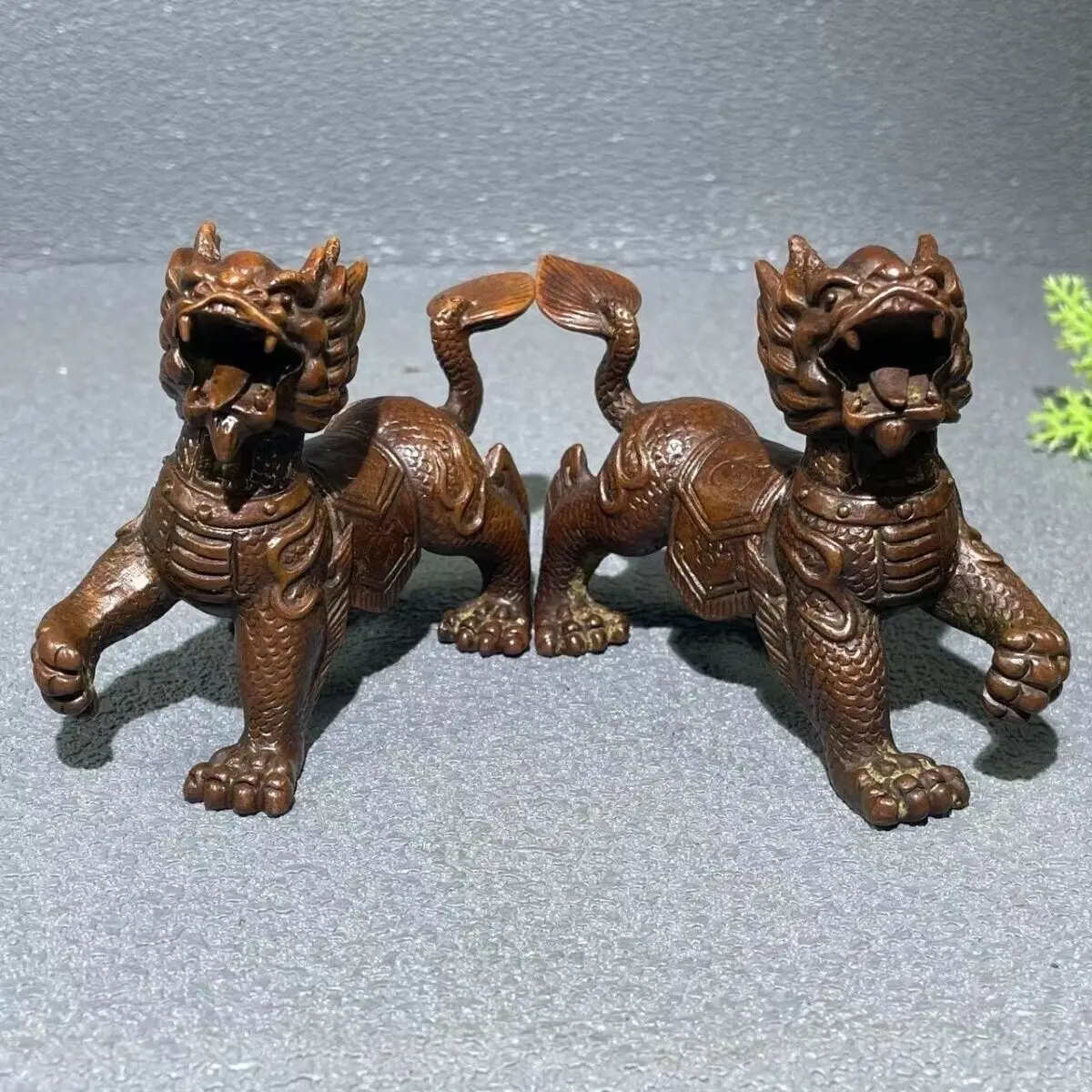 Rare Collection pair bronze handmade kirin figure statue home decoration fortune
Rare Collection pair bronze handmade kirin figure statue home decoration fortune