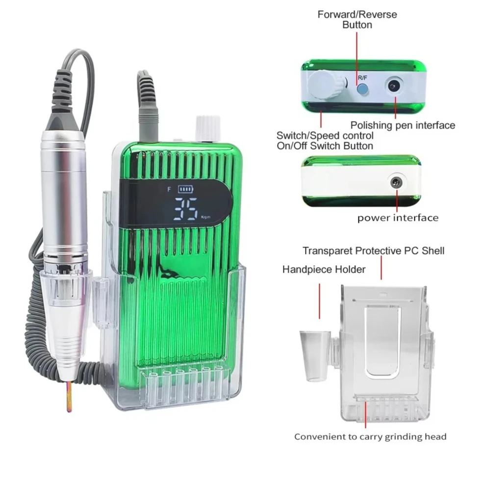 IBelieve Professional 35000rpm Rechargeable Electric Nail Drill Machine With Nail Dril Bit Holder
IBelieve Professional 35000rpm Rechargeable Electric Nail Drill Machine With Nail Dril Bit Holder