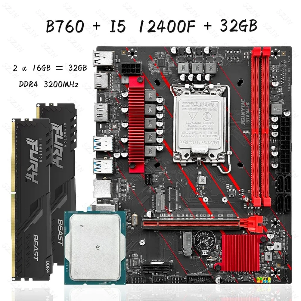 NEW Motherboard B760 Kit Core i5 12400F 2*16GB = 32GB Memory DDR4 3200 Desktop RAM LGA 1700 Motherboard Set
NEW Motherboard B760 Kit Core i5 12400F 2*16GB = 32GB Memory DDR4 3200 Desktop RAM LGA 1700 Motherboard Set