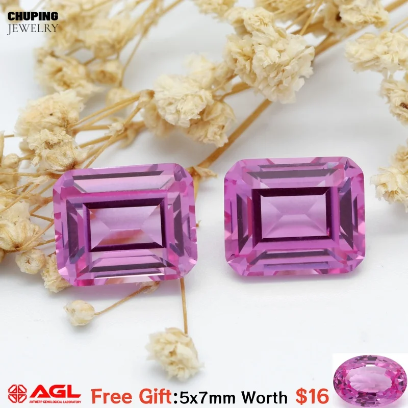 ChuPing Jewelry Flame Melted Emerald Shape Lab Pink Sapphire Synthetic Loose Store With AGL Certificate Lab Grown Pink Sapphire
ChuPing Jewelry Flame Melted Emerald Shape Lab Pink Sapphire Synthetic Loose Store With AGL Certificate Lab Grown Pink Sapphire