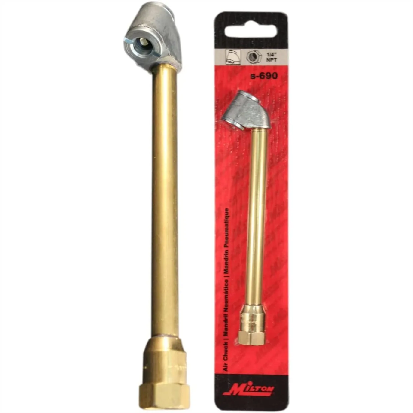 Dual-Head Air Chuck, 1/4" FNPT, for Tire Inflator Gauge and Air Compressor, Durable Metal Alloy Construction with Secure
Dual-Head Air Chuck, 1/4" FNPT, for Tire Inflator Gauge and Air Compressor, Durable Metal Alloy Construction with Secure