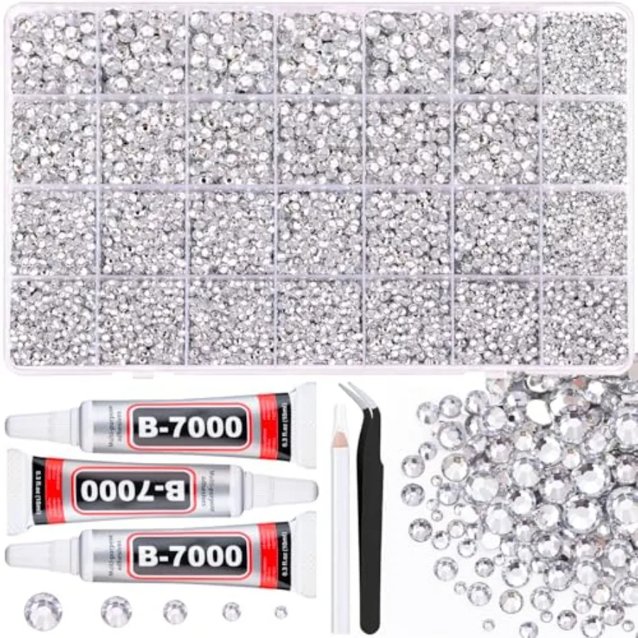 32000Pcs Resin Rhinestones for Bedazzling with 3Pcs B7000 Jewelry Glue, Clear Flatback Gems Rhinestones for Crafting, Clothing
32000Pcs Resin Rhinestones for Bedazzling with 3Pcs B7000 Jewelry Glue, Clear Flatback Gems Rhinestones for Crafting, Clothing