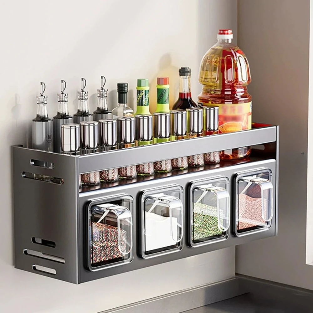 Equipped Kitchen Seasoning Shelf, No Drilling, Wall Hanging Countertops, Cabinets, Multi-Functional Seasoning Storage Shef
Equipped Kitchen Seasoning Shelf, No Drilling, Wall Hanging Countertops, Cabinets, Multi-Functional Seasoning Storage Shef