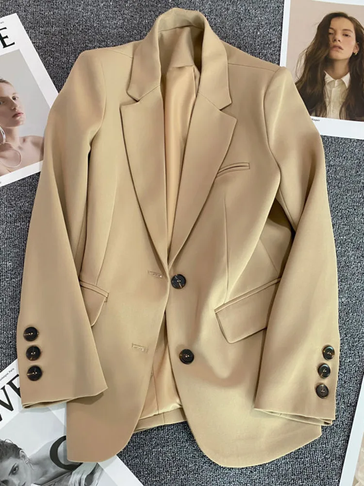 Casual Blazer Double Breasted Suit Jacket Women Version Pure Color Loose Fashion Suit Jacket Simple Office Ladies Tops Korean
Casual Blazer Double Breasted Suit Jacket Women Version Pure Color Loose Fashion Suit Jacket Simple Office Ladies Tops Korean