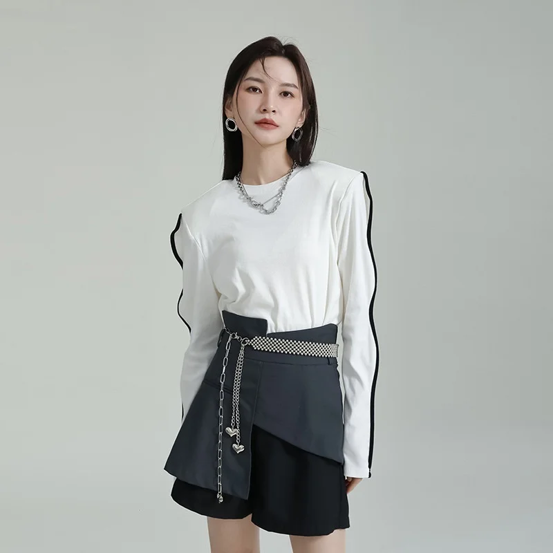 Spring Cleanfit Women's T-irt Zhonhuang Rizhen Small Design Wave Line Cotton Long Sve Low round Ne Color
Spring Cleanfit Women's T-irt Zhonhuang Rizhen Small Design Wave Line Cotton Long Sve Low round Ne Color