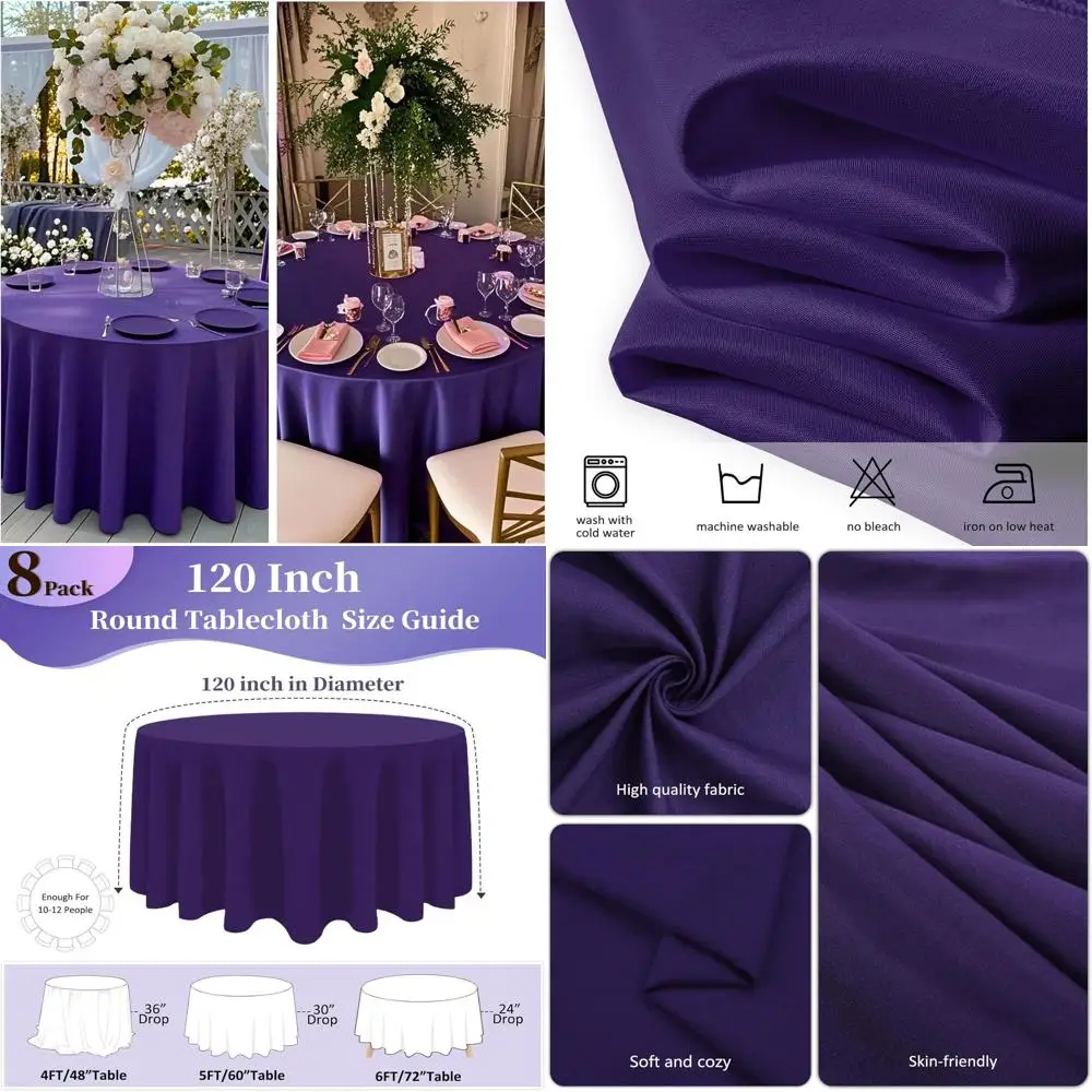 Круглая скатерть из полиэстера фиолетового цвета 120, которую можно стирать, идеально подходит для столовой, свадеб и вечеринок.
Круглая скатерть из полиэстера фиолетового цвета 120, которую можно стирать, идеально подходит для столовой, свадеб и вечеринок.