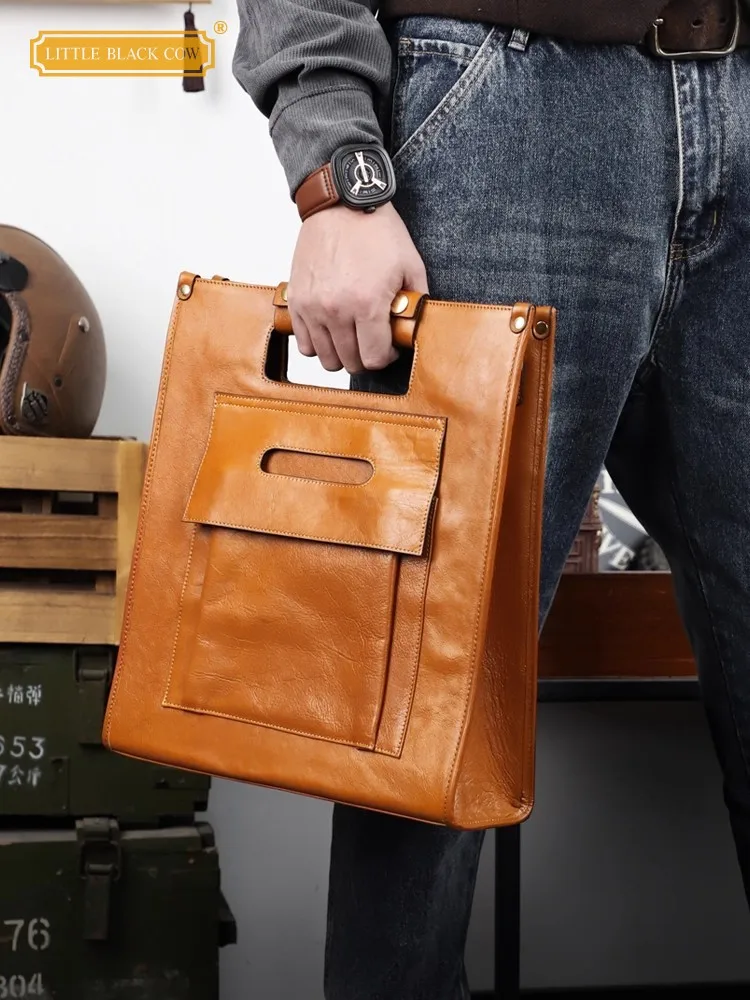 Business Mens Work Large Capacity Briefcase Cowhide Genuine Leather Totes Handbag Handmade Vintage Strap Shoulder Crossbody Bags
Business Mens Work Large Capacity Briefcase Cowhide Genuine Leather Totes Handbag Handmade Vintage Strap Shoulder Crossbody Bags