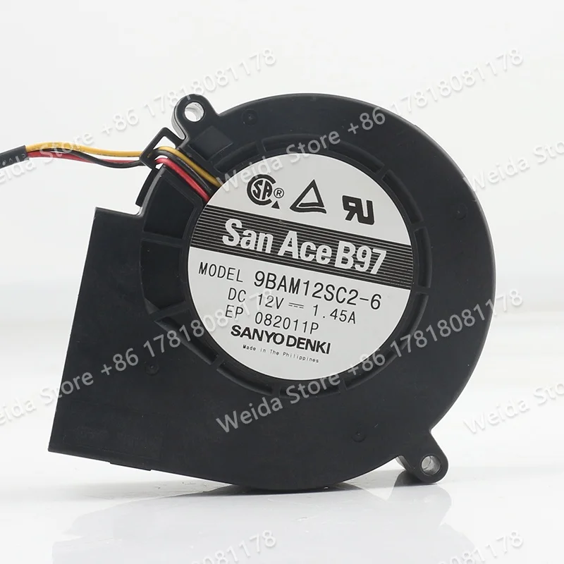 Original New Sanyo DC12V AC EC 1.45A 9733 Frequency Converter Blower 9.7CM Three-wire 97X97X33MM 9BAM12SC2-6 Cooling Fa
Original New Sanyo DC12V AC EC 1.45A 9733 Frequency Converter Blower 9.7CM Three-wire 97X97X33MM 9BAM12SC2-6 Cooling Fa