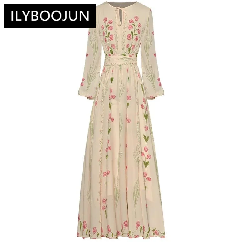 ILYBOOJUN Spring Fashion Designer Vintage Floral Print Dress Women's Lantern Sleeve Frenulum High Waist Slim A-LINE Long Dresses
ILYBOOJUN Spring Fashion Designer Vintage Floral Print Dress Women's Lantern Sleeve Frenulum High Waist Slim A-LINE Long Dresses