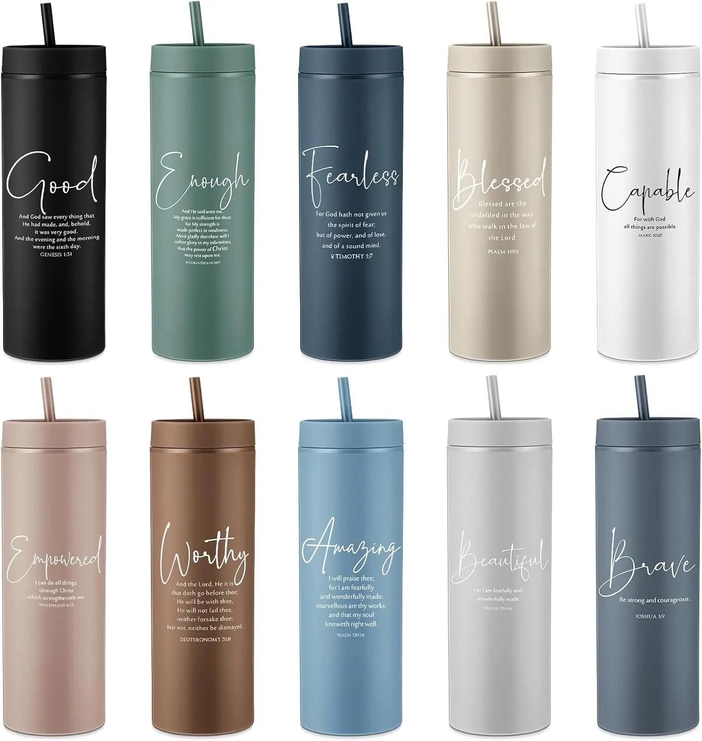 Набор религиозных стаканов с библейскими цитатами - пластиковые стаканы объемом 16 унций с крышками и трубочками для церковных подарков
Набор религиозных стаканов с библейскими цитатами - пластиковые стаканы объемом 16 унций с крышками и трубочками для церковных подарков