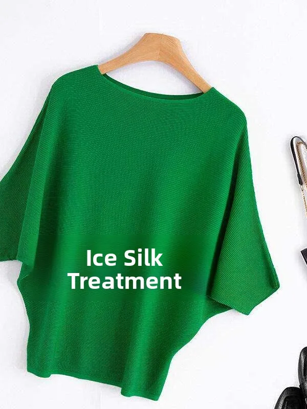 Summer Thin round Neck Short Sleeve Women's Loose Batwing Sleeve Meat Covering Ice Silk T-Shirt Spring Autumn Vest Top
Summer Thin round Neck Short Sleeve Women's Loose Batwing Sleeve Meat Covering Ice Silk T-Shirt Spring Autumn Vest Top