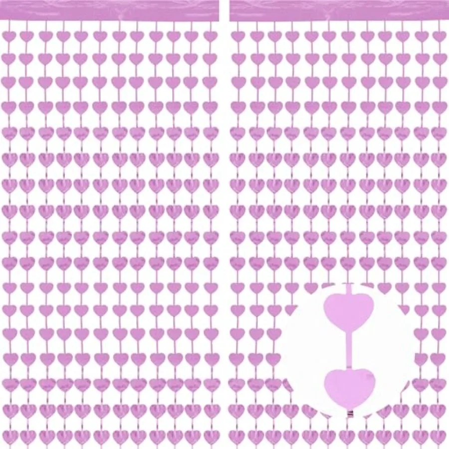 2 Pcs Light Pink Valentines Day Backdrop Heart Shape Door Streamers Foil Tinsel Fringe Curtain for Valentines Decorations Girls
2 Pcs Light Pink Valentines Day Backdrop Heart Shape Door Streamers Foil Tinsel Fringe Curtain for Valentines Decorations Girls