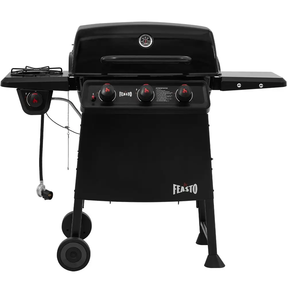 3 Burner Propane Gas Grill with Side Burner, PorcelainEnamel Main Body and Lid, Propane BBQ Grill with 38,000 BTUs Output amp S
3 Burner Propane Gas Grill with Side Burner, PorcelainEnamel Main Body and Lid, Propane BBQ Grill with 38,000 BTUs Output amp S