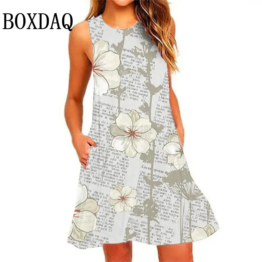 Floral Printed New Casual Sleeveless Dress Sundress Women's O Neck Printed Dresses Summer Beach Style Vintage Dresses Streetwear
Floral Printed New Casual Sleeveless Dress Sundress Women's O Neck Printed Dresses Summer Beach Style Vintage Dresses Streetwear