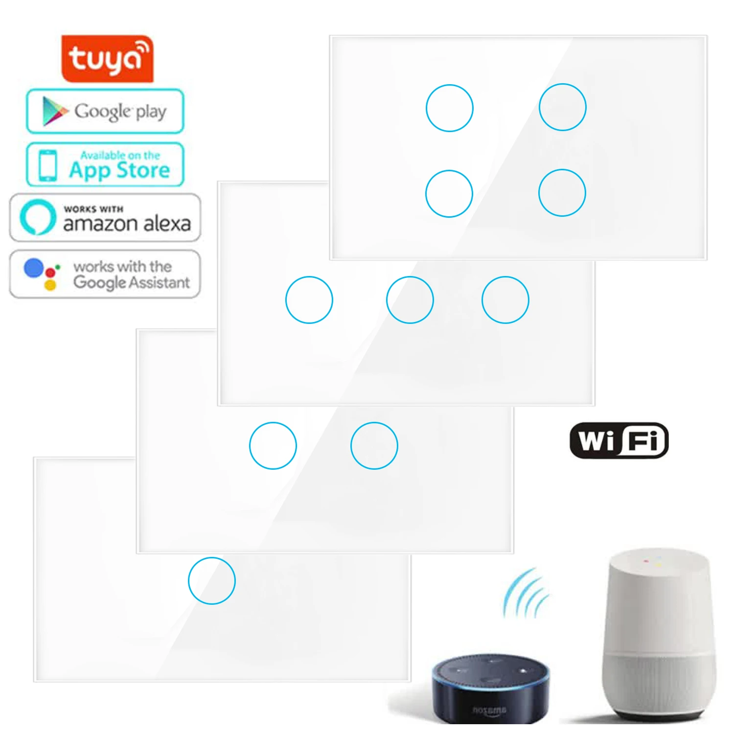 WTuya Smart Life Wifi Light Switch with Glass Panel US Standard Touch Sensor Wall Switches Voice Control AC110V 220V Interrupte
WTuya Smart Life Wifi Light Switch with Glass Panel US Standard Touch Sensor Wall Switches Voice Control AC110V 220V Interrupte