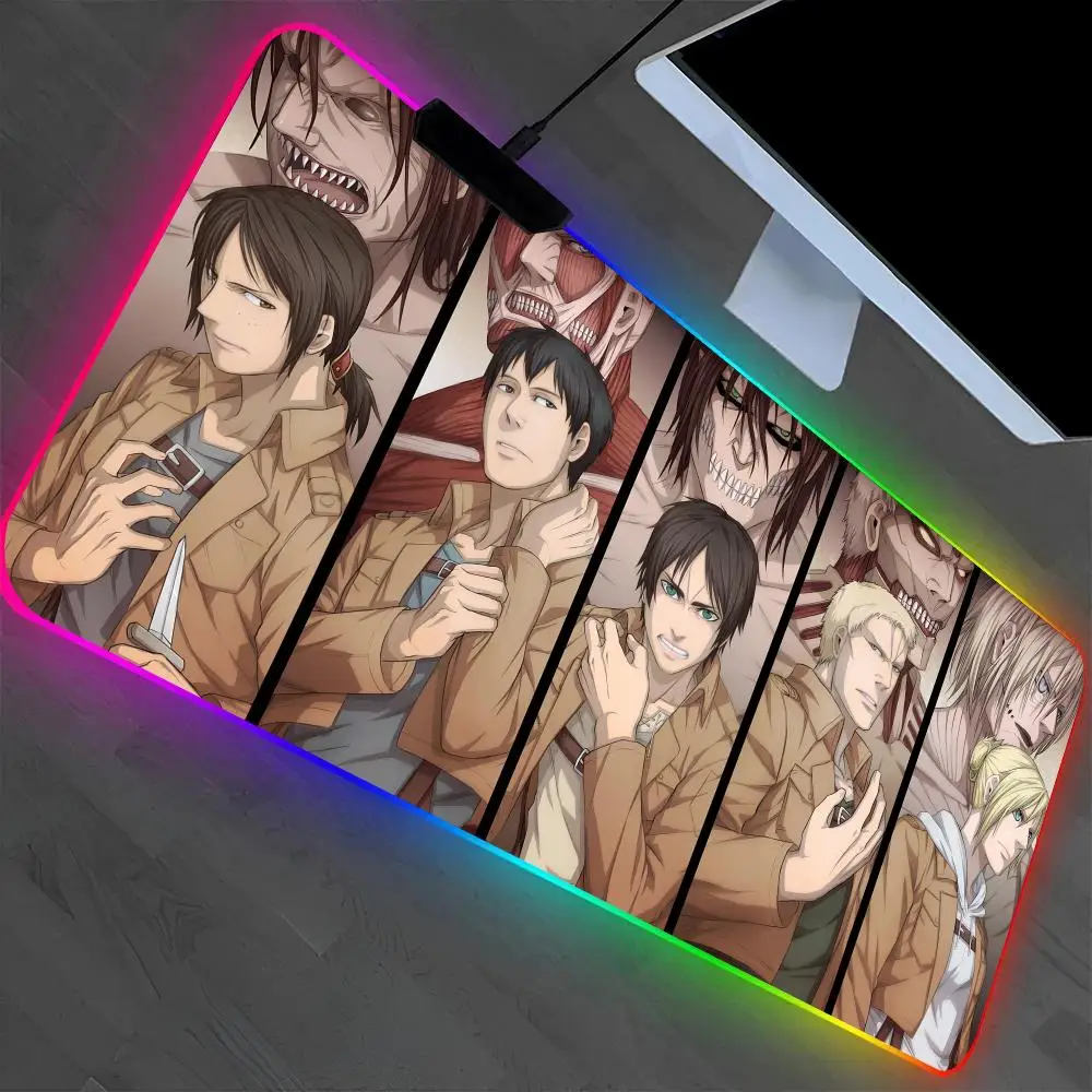 Attack On T-Titan Mouse Pad Laptop Mat Gaming RGB Anime Mousepad Backlit Gamer Girl Cartoon Table Pads Deskpad
Attack On T-Titan Mouse Pad Laptop Mat Gaming RGB Anime Mousepad Backlit Gamer Girl Cartoon Table Pads Deskpad