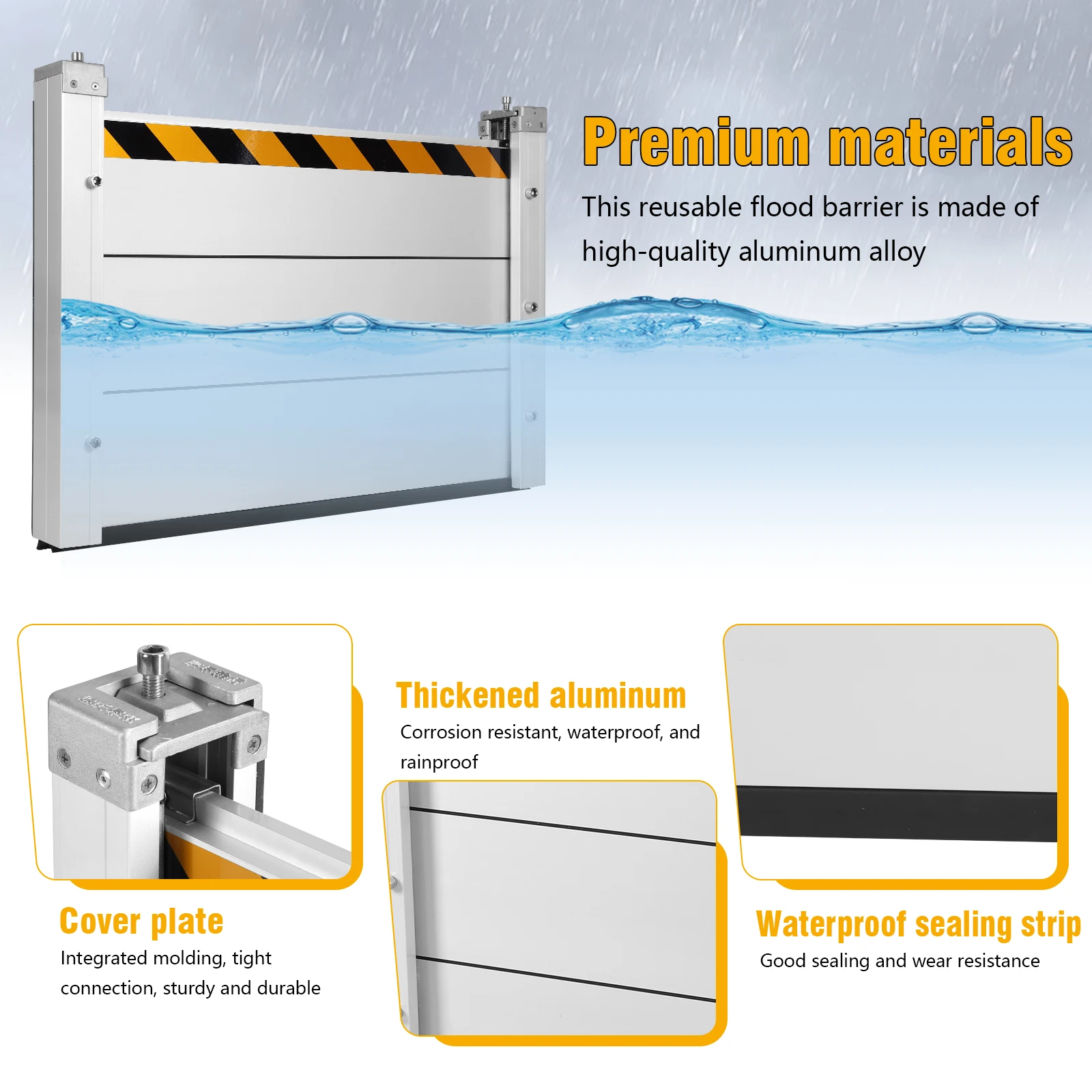 Household Flood Panel Shield Reusable Heavy Duty Flooding Protect Baffle Stackable for Gates/Subways/Factories/Garages/Roads
Household Flood Panel Shield Reusable Heavy Duty Flooding Protect Baffle Stackable for Gates/Subways/Factories/Garages/Roads