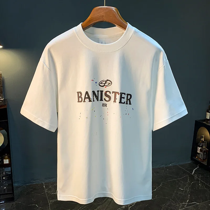 Men's new round neck trendy printed five quarter sleeve T-shirt for 2025, summer loose short sleeved top
Men's new round neck trendy printed five quarter sleeve T-shirt for 2025, summer loose short sleeved top