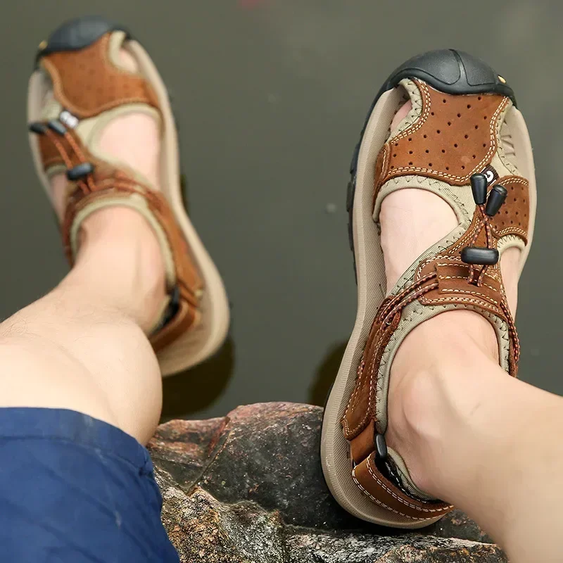 Whoholl Brand Summer Men Shoes 2024 Patent Leather Men Sandals Outdoor Male Beach Slippers Man Sandals Plus Size 38-48
Whoholl Brand Summer Men Shoes 2024 Patent Leather Men Sandals Outdoor Male Beach Slippers Man Sandals Plus Size 38-48