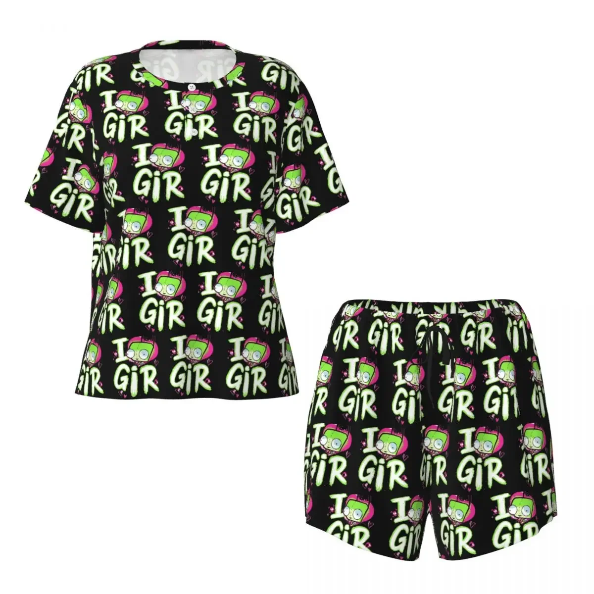 Invader Zim Valentine's Day I Love GIR Round Neck Short Sleeves Nightdress for Sleeping Women Loose Pajama Set Short Pants
Invader Zim Valentine's Day I Love GIR Round Neck Short Sleeves Nightdress for Sleeping Women Loose Pajama Set Short Pants