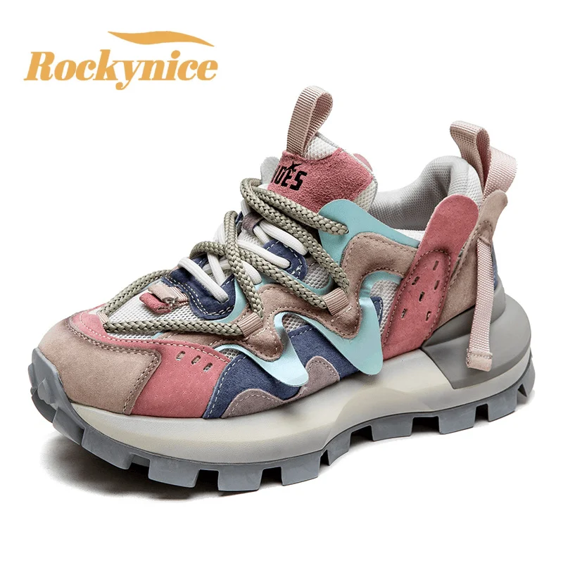4.5CM Heels Spring Genuine Leather Casual Shoes Sandals Women Breathable Mesh Summer Sneakers Flats Mixed Color Sports Shoes
4.5CM Heels Spring Genuine Leather Casual Shoes Sandals Women Breathable Mesh Summer Sneakers Flats Mixed Color Sports Shoes