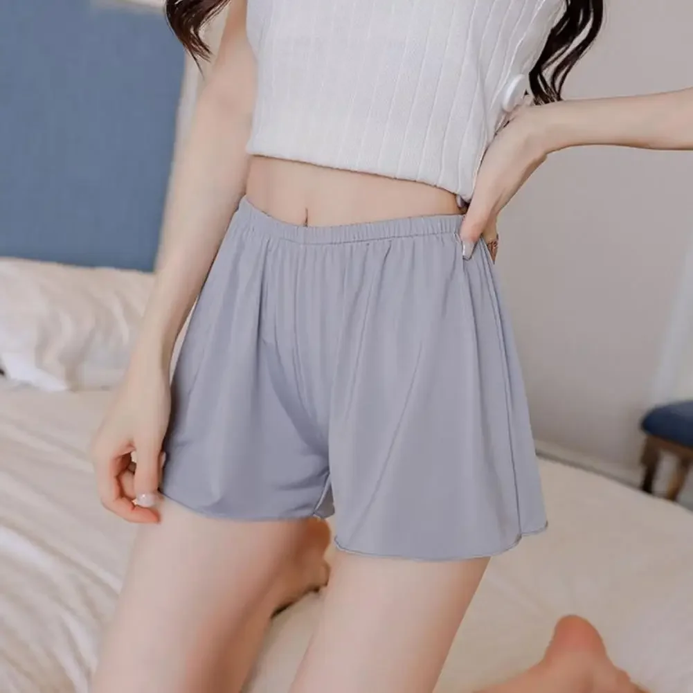 Women Safety Shorts Anti-exposure Loose Elastic Waist Summer Mini Pants Breathable Thin Satin Seamless Homewear Underwear Female
Women Safety Shorts Anti-exposure Loose Elastic Waist Summer Mini Pants Breathable Thin Satin Seamless Homewear Underwear Female