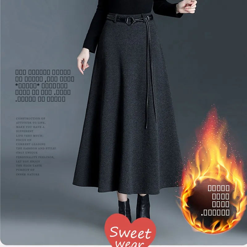 Fce Lined Woolen Winter A-Line Skirt High Waist Slimming Full Length Korean Sle Commute Polyester Fiber Micro Stretch
Fce Lined Woolen Winter A-Line Skirt High Waist Slimming Full Length Korean Sle Commute Polyester Fiber Micro Stretch