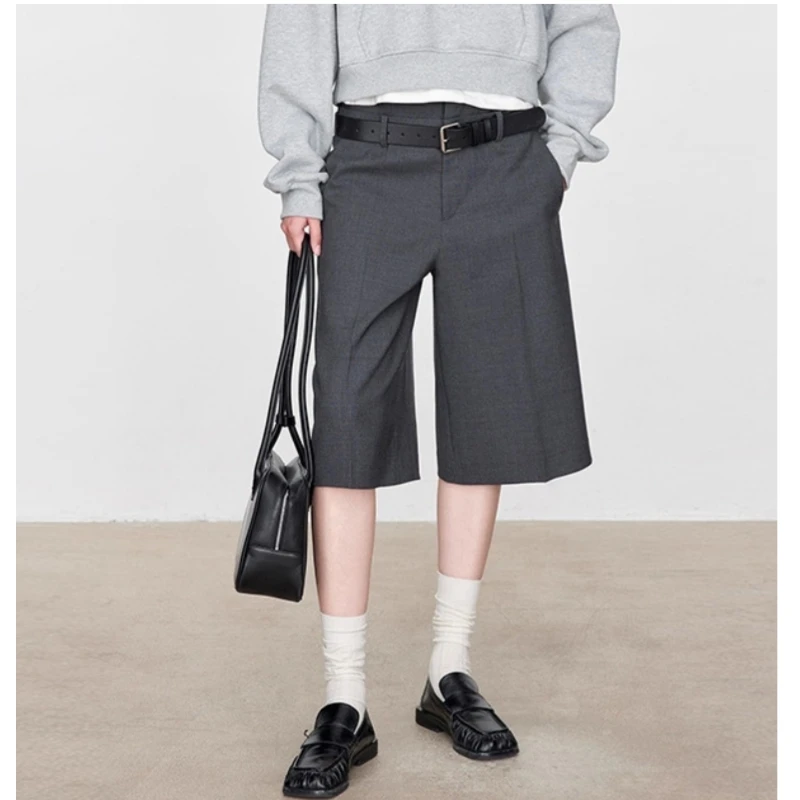 25 year spring and autumn new women's fine spun wool slimming straight leg double waist pants with casual wide leg mid length at
25 year spring and autumn new women's fine spun wool slimming straight leg double waist pants with casual wide leg mid length at