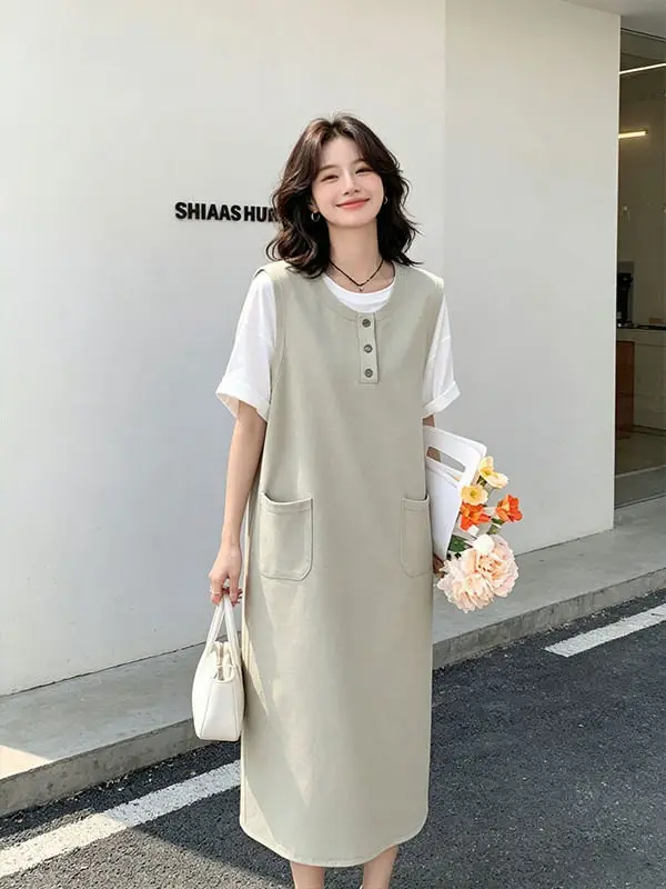 Large Size 300 Pounds Retro Chic Hong Kong Style Fashion Set Women's Summer Short Sleeve T-Shirt Vest Dress Two-Piece Set
Large Size 300 Pounds Retro Chic Hong Kong Style Fashion Set Women's Summer Short Sleeve T-Shirt Vest Dress Two-Piece Set