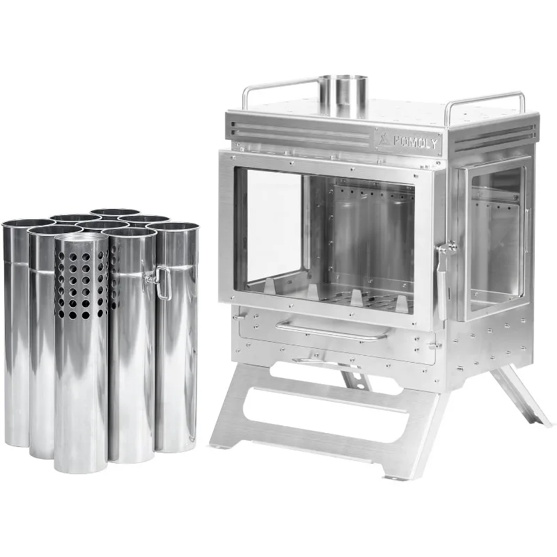 Camping Tent Stove Wood Stove|POMOLY Dweller Max 3 Stainless Steel Wood Burning Stove for Hiking,Cooking,Heating(with 3 Glasses)
Camping Tent Stove Wood Stove|POMOLY Dweller Max 3 Stainless Steel Wood Burning Stove for Hiking,Cooking,Heating(with 3 Glasses)