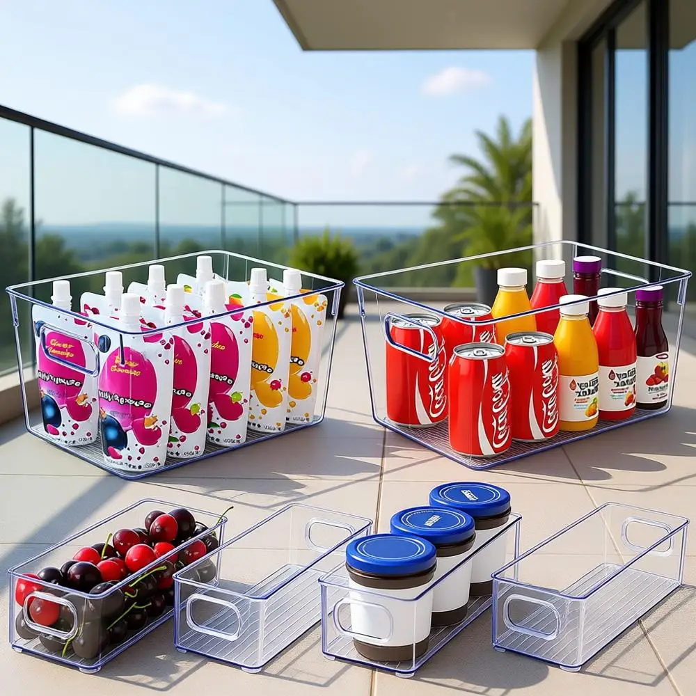 Set of 8 Clear Plastic Storage Bins, 4 Large and 4 Small Stackable Containers for Pantry and Kitchen Organization
Set of 8 Clear Plastic Storage Bins, 4 Large and 4 Small Stackable Containers for Pantry and Kitchen Organization