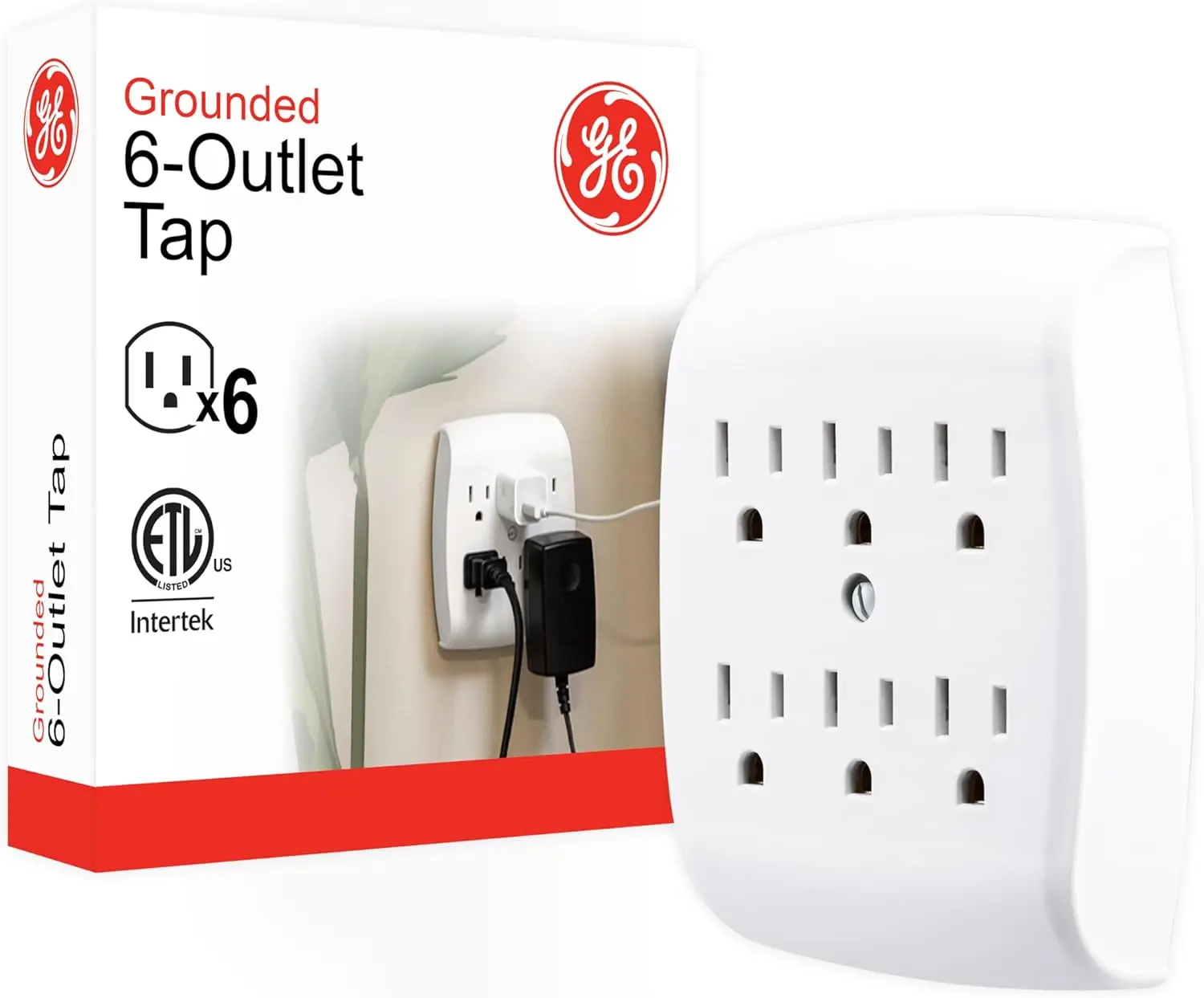 6-Outlet Wall Tap with USB Charging, Grounded Adapter, ETL Listed, Secure Screw, White
6-Outlet Wall Tap with USB Charging, Grounded Adapter, ETL Listed, Secure Screw, White