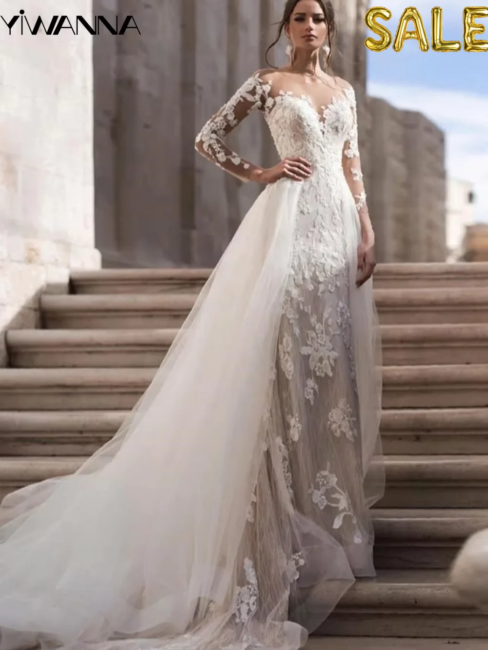 Modest O-neck Long Sleeve Wedding Dress Classic Lace Appliques Bride Robe Elegant Mermaid Bridal Gown Customized Robe De Mariée
Modest O-neck Long Sleeve Wedding Dress Classic Lace Appliques Bride Robe Elegant Mermaid Bridal Gown Customized Robe De Mariée